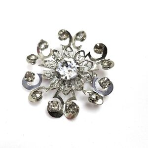Vintage-Inspired Silver Crystal Brooch